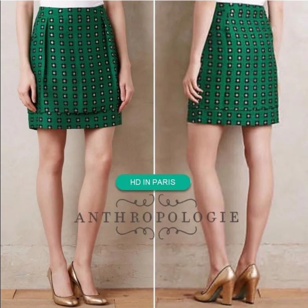 🎄HOLIDAYS! Anthropologie Green HD Skirt Size 0